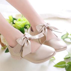 img 3 attached to 👠 SEO-optimized Padgene Bowknot Princess Walking Wedding Girls' Shoes with Flats