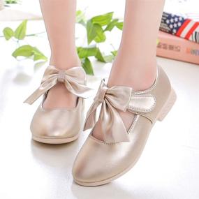 img 1 attached to 👠 SEO-optimized Padgene Bowknot Princess Walking Wedding Girls' Shoes with Flats