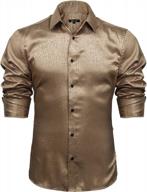 alizeal men's jacquard satin shirt: shiny, luxurious, business casual long sleeve button down for unbeatable style logo