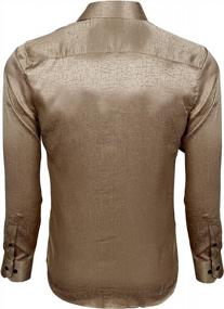 img 2 attached to Alizeal Men'S Jacquard Satin Shirt: Shiny, Luxurious, Business Casual Long Sleeve Button Down For Unbeatable Style