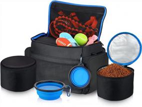 img 4 attached to Ultimate Dog Travel Kit: Large Backpack With Water Bowls And Food Containers