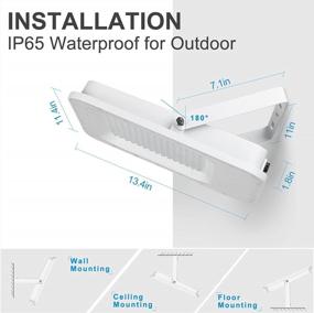 img 2 attached to Outdoor LED Floodlights 2-Pack: 150W, 21000Lm, IP65 Waterproof, Daylight White 5000K, UL Plug With 3Ft Cable, Ideal For House, Garden, Backyard.