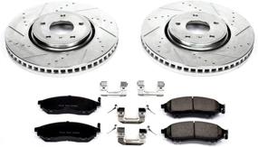 img 1 attached to 🔥 Performance Upgrade: Power Stop K5264 Front Z23 Carbon Fiber Brake Pads with Drilled & Slotted Brake Rotors Kit