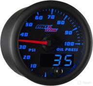 🚚 maxtow double vision 100 psi oil pressure gauge kit with electronic sensor - black face, blue led dial - analog & digital readouts - 2-1/16" 52mm - ideal for trucks logo