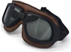 img 2 attached to 🏍️ evomosa Vintage Retro Pilot Style Motorcycle Cruiser Scooter Goggles: Classic Eyewear for the Ultimate Riding Experience