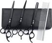 tijeras pet dog grooming chunker scissors kit - 4 pcs black 7.0 inch: professional quality haircutting tools for dogs logo