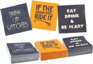 halloween party supplies: 150 pack of 5x5 inch paper napkins in 3 unique designs logo