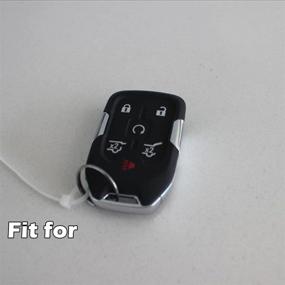 img 1 attached to 2Pcs WERFDSR Sillicone Key Fob Skin Key Cover Keyless Entry Remote Case Protector Shell For 2015 2016 Suburban Tahoe GMC Yukon 6 Button Smart Romote Red Blue