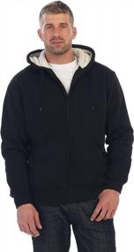 img 4 attached to Heavyweight Sherpa Lined Fleece Hoodie Jacket For Men By Gioberti