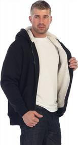 img 1 attached to Heavyweight Sherpa Lined Fleece Hoodie Jacket For Men By Gioberti