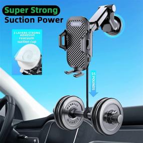 img 2 attached to 🚗 DUDAO Car Phone Holder - Powerful Adsorption Base for Dashboard - 360° Swivel, Adjustable - iPhone and Android Smartphone Compatibility - Sleek Black Design