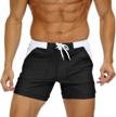 men's solid basic long swim trunks board shorts with pockets - magnivit swimwear swimsuits logo
