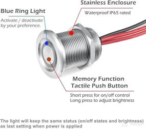 img 3 attached to 🔆 Efficient 12V PWM Dimmer Switch for RVs & Boats - Stainless Push Button, Recessed Mount | DC12V 6A