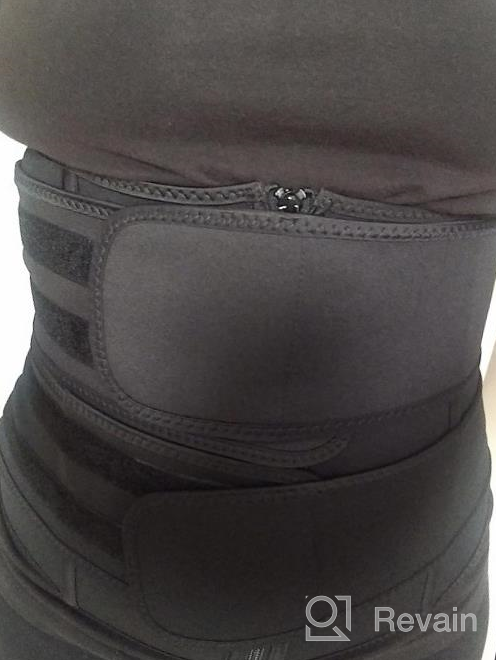 img 1 attached to 👗 TrainingGirl Women's Waist Trainer Corset Sauna Workout Trimmer Belt for Tummy Control, Sweat & Belly Band Slimming Body Shaper review by Jason Rawls