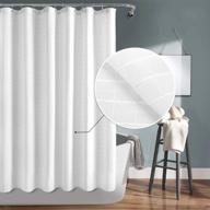 dwcn белая тканевая занавеска для душа с крючками - водонепроницаемая утяжеленная занавеска для душа с сетчатым рисунком и свинцовым блоком для ванны в ванной, длина 72 х 72 дюйма логотип