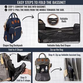 img 2 attached to Ultimate 3-in-1 Baby Diaper Bag Backpack: Changing Station, Bassinet & More!