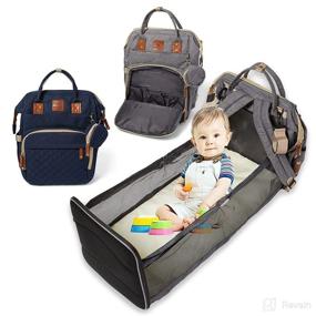 img 4 attached to Ultimate 3-in-1 Baby Diaper Bag Backpack: Changing Station, Bassinet & More!