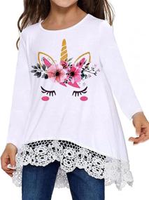 img 4 attached to Easisim Casual Sleeve Blouse T Shirt Girls' Clothing in Tops, Tees & Blouses