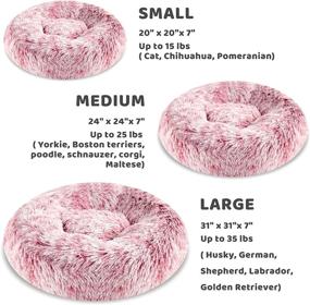 img 2 attached to 🐶 Dolpiet Donut Dog Bed with Fuzzy Faux Fur for Small Medium Dogs & Puppy - Calming, Relieve Joints, Improve Sleep – Washable