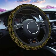 swono car steering wheel covers camo green military camouflage pattern universal for women girls soft neoprene anti-slip car accessories for most sedan van suv logo