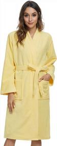 img 4 attached to Women'S Soft Terry Cloth Bathrobe - Lightweight Knee Length Robe By Vislivin