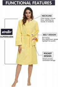 img 2 attached to Women'S Soft Terry Cloth Bathrobe - Lightweight Knee Length Robe By Vislivin