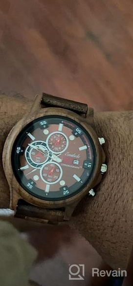 img 1 attached to Emibele Men'S Wooden Chronograph Watch With Date Display And Luminous Hands - Handmade Military Quartz Wristwatch With Three Sub-Dials For Casual Style. review by Joshua Morales