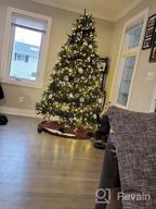 картинка 1 прикреплена к отзыву Обновите свой рождественский декор с помощью деревенской клетчатой ​​юбки HAUMENLY'S с вышивкой черного лося и коричневой каймой из искусственного меха - 48 дюймов от Sean Reddy