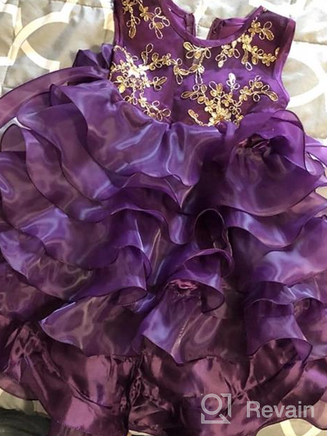 img 1 attached to 👗 Vintage Ruffle Lace Flower Girl Princess Tutu Dress for Wedding, Bridesmaid, Pageant, and Communion - Formal Trailing Gown for Parties review by Brandee Diaz