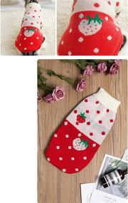 img 2 attached to 🍓 Winter Warm Pet Clothes – Red Strawberry Cat Sweater Knitwear, Turtleneck Dog Sweaters for Kittens and Puppies (Size 10)