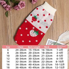 img 3 attached to 🍓 Winter Warm Pet Clothes – Red Strawberry Cat Sweater Knitwear, Turtleneck Dog Sweaters for Kittens and Puppies (Size 10)