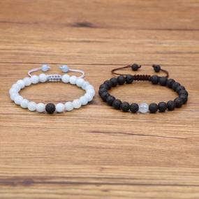 img 1 attached to His And Hers Onyx Stone Couple Bracelets By AMORWING
