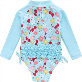 img 3 attached to 3M-2T Toddler Girl Cute Ruffle Bikini Rash Guard Long Sleeve One Piece Swimsuit Bathing Suit