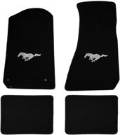 🐎 1994-2004 ford mustang black floor mats - silver running horse: premium front and rear automotive mats logo