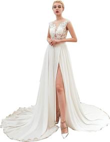 img 4 attached to Heartgown Chiffon Wedding Spagetti Backless Women's Clothing at Dresses