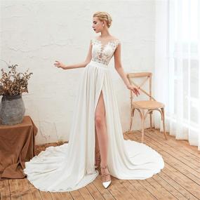 img 1 attached to Heartgown Chiffon Wedding Spagetti Backless Women's Clothing at Dresses