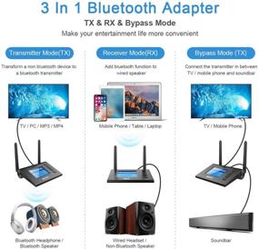 img 1 attached to Wireless Bluetooth Adapter with LCD Display | Bluetooth Transmitter Receiver, Low Latency 5.0 Audio Adapter | Dual Link Optical RCA AUX for Headphones, TV, PC, Laptop, Speaker