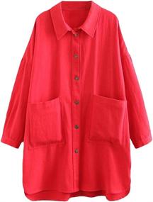 img 4 attached to Minibee Womens Cotton Lightweight Pockets Women's Clothing ~ Coats, Jackets & Vests