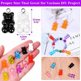 img 1 attached to Gummy Bear Charm Kit: 120 Resin Pendants And 190 Jump Rings - DIY Jewelry, Earrings, Necklace, Bracelet, Keychain, And Christmas Ornaments