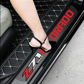 img 3 attached to 4Pcs RINV Carbon Fiber Door Sill Protector Stickers for Chevy Colorado 🚪 Z71 - Decorative Door Entry Guards & Scuff Plates - Chevy Colorado Accessories