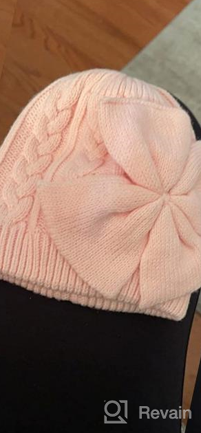 img 1 attached to Cute Girls Knitted Hats For Winter - Cotton Lined Toddler Beanies With Bow And Classic Design - Available For Infants And Toddlers Aged 0-6Y review by Brian Sitton