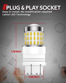 img 2 attached to 🔦 Torchbeam 3157 LED Bulbs, Ultra Bright 3156 3056 3057 4157 4057 3457 Reverse LED Bulbs, 6000K 3000 Lumens Backup Light Bulb, Tail Brake Parking DRL Lights Bulbs Replacement, Pack of 2