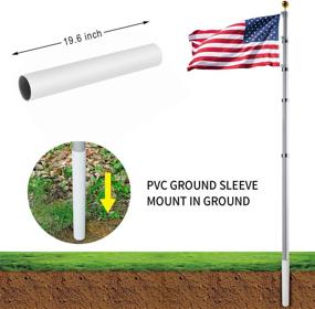 img 1 attached to Raise Your Flag To New Heights With WeValor'S 16Ft Heavy-Duty Aluminum Telescopic Flag Pole Kit With American Flag And Golden Ball Top