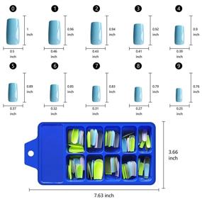 img 2 attached to 480Pc Цветные накладные ногти с полным покрытием - 10 размеров для дизайна маникюра | Акриловые насадки для декора искусственных ногтей LoveOurHome