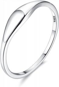 img 4 attached to 18K White Gold Filled Stackable Signet Rings - Milacolato 925 Sterling Silver Wedding Band Size 5-10