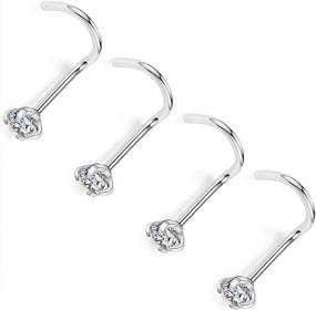 img 4 attached to GAGABODY G23 Titanium Nose Piercing Jewelry - Nose Ring Hoop, Nose Studs, And More - Available In 20G And 18G Screws, L-Shaped Hoops, Tragus, Cartilage, And Helix Earrings