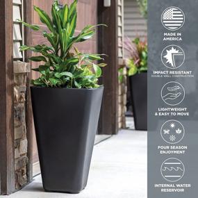 img 2 attached to Stylish And Maintenance-Free: Step2 Bridgeview Tall Square Planter Box In Onyx Black For Indoor/Outdoor Use - Perfect For Patios And Front Porches