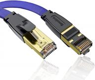 50-футовый высокоскоростной кабель ethernet с нейлоновой оплеткой cat 8 - 40 гбит / с, 2000 мгц, s / ftp rj45 для игр, xbox, модема, маршрутизатора, пк, ps4 / ps5 логотип