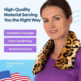 img 1 attached to SunnyBay Microwaveable Heating Pad: Weighted Neck And Shoulder Wrap For Anxiety Relief - Moist Heat/Ice Pack With Flaxseed And Lavender, FSA/HSA Approved, 26X5 Inches, Leopard Print