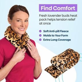img 3 attached to SunnyBay Microwaveable Heating Pad: Weighted Neck And Shoulder Wrap For Anxiety Relief - Moist Heat/Ice Pack With Flaxseed And Lavender, FSA/HSA Approved, 26X5 Inches, Leopard Print